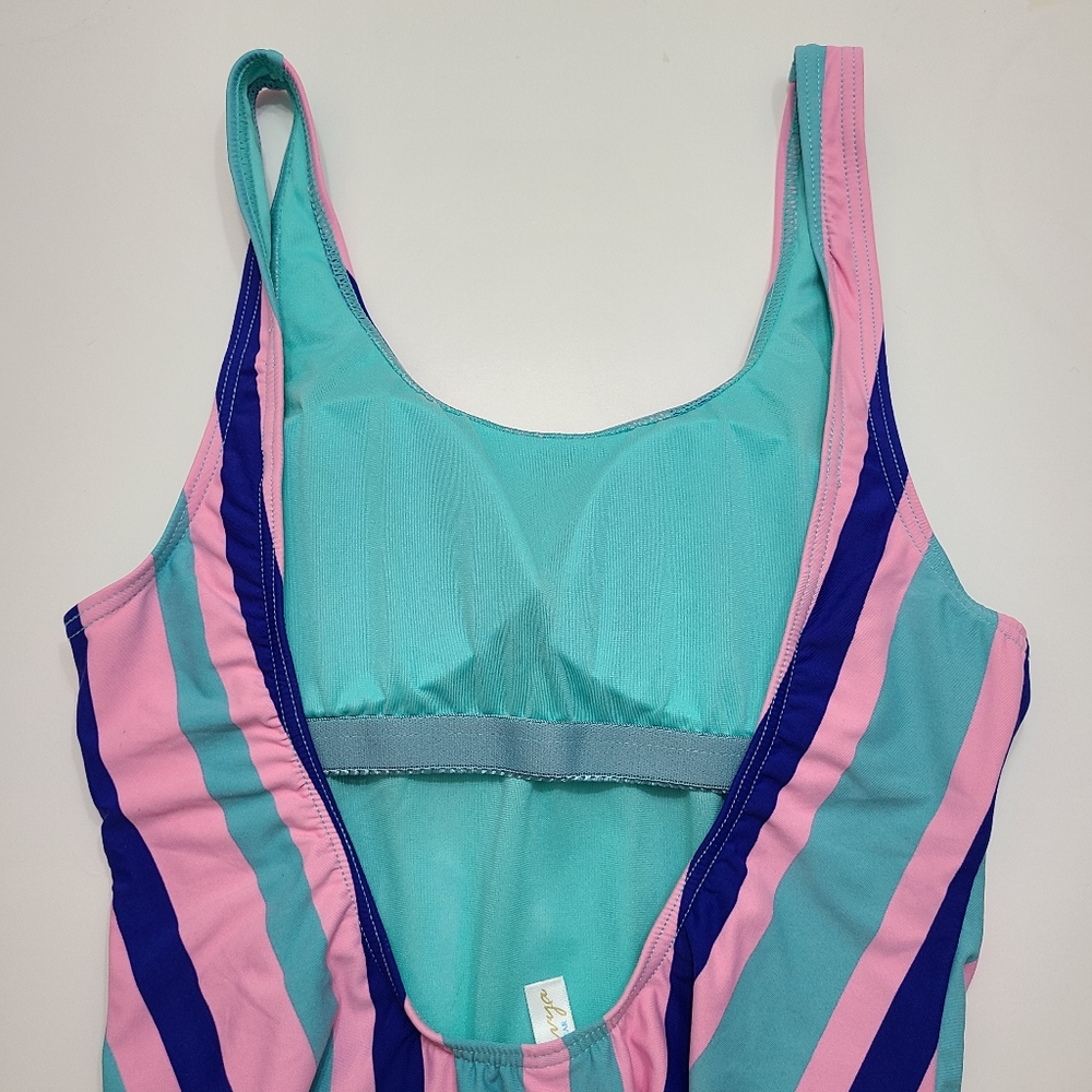✨SALE✨ Envya Swim High-Leg One Piece Striped Swimsuit - Picture 6 of 12
